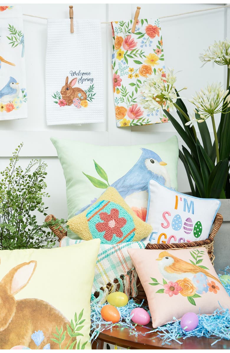 C&F Home Bird & Flowers Cotton Blend HD Printed Mini Pink Accent Pillow 10" x 10", Alternate, color, Pink