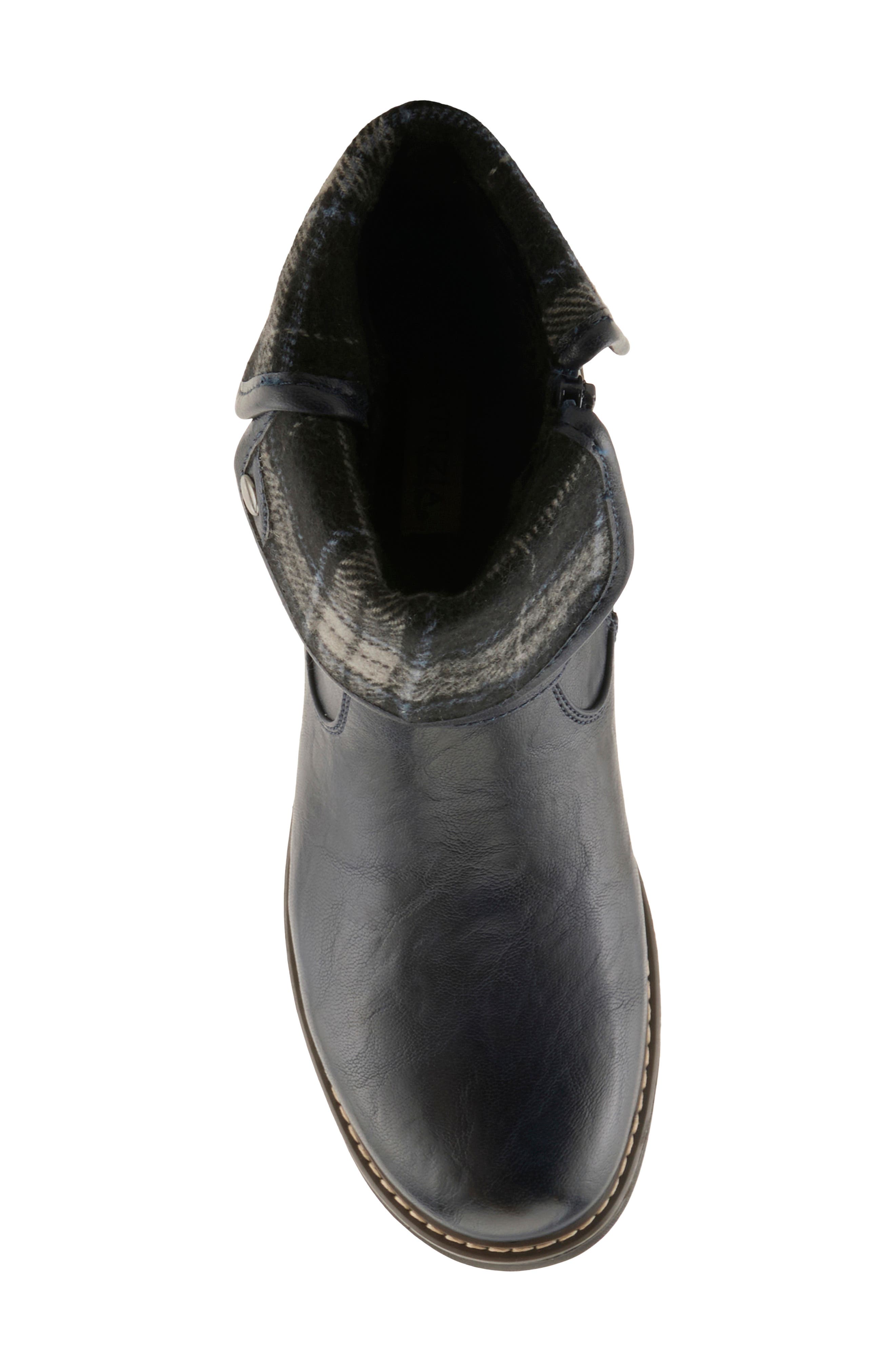 Steppette Faux Leather Bootie, Alternate, color, NAVY MULTI