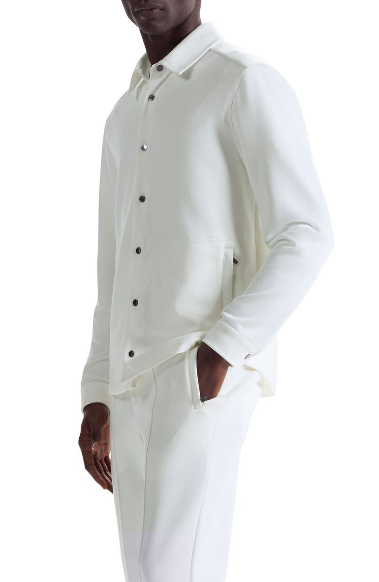 Bugatchi Soft Touch Snap-Up Shirt, Alternate, color, Chalk