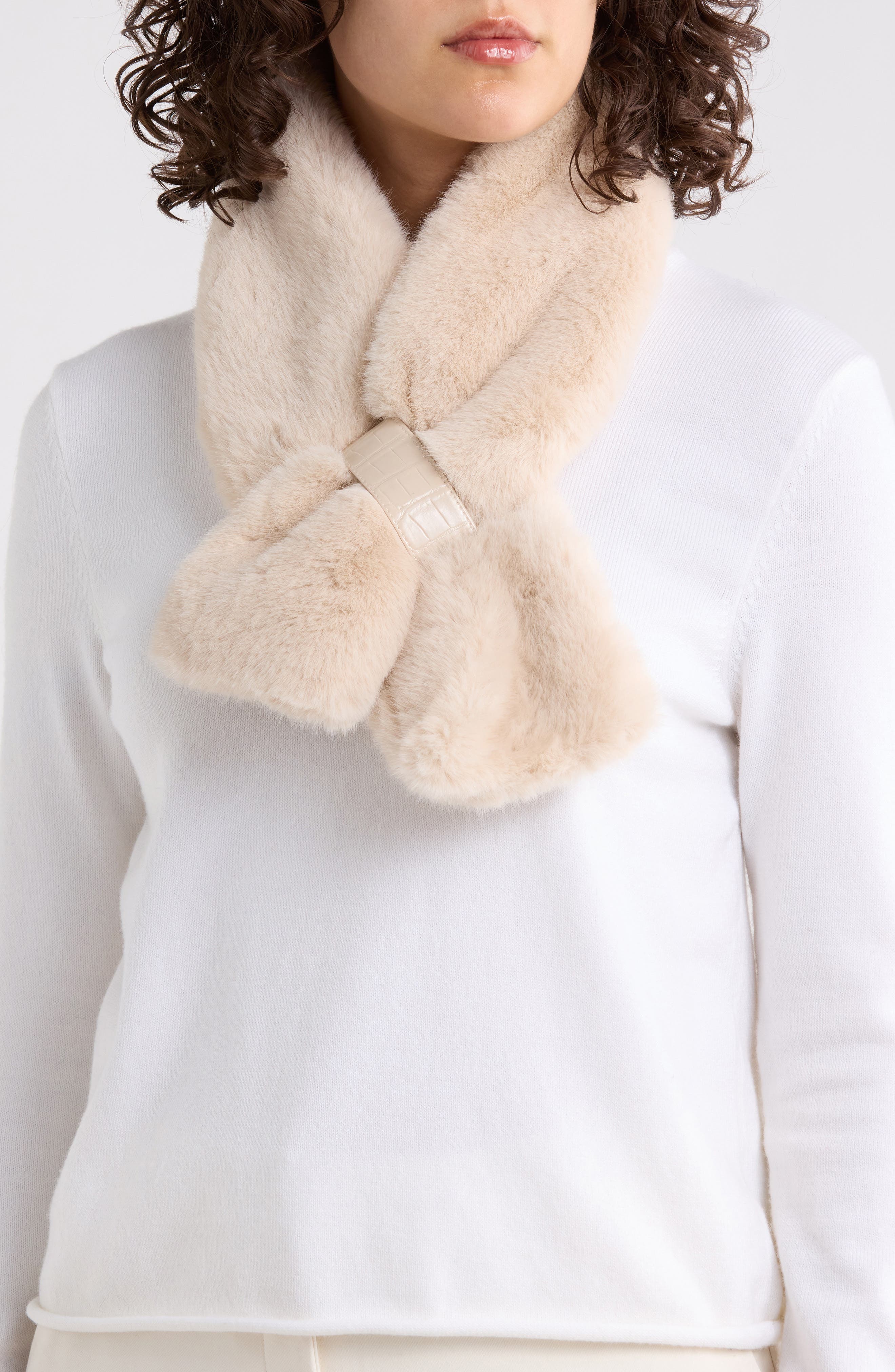 La Fiorentina Faux Fur Pull Through Scarf
