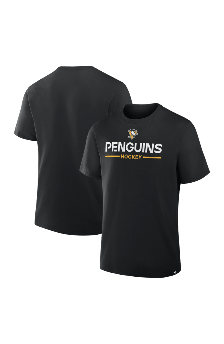 FANATICS Men's Fanatics Black Pittsburgh Penguins Authentic Pro Primary T-Shirt, Main, color, Black