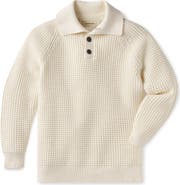 The Normal Brand Waffle Cotton Blend Polo Sweater