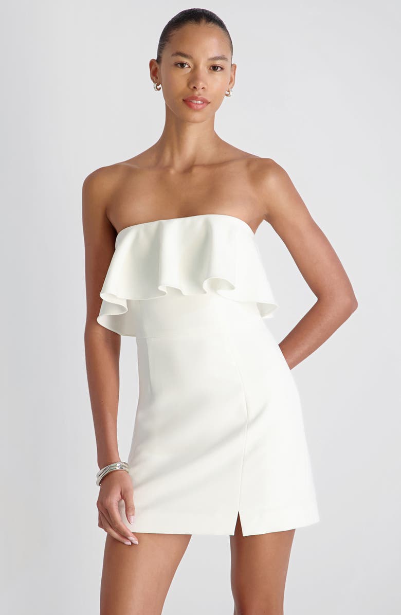 French Connection Whisper Frill Strapless Minidress, Alternate, color, 