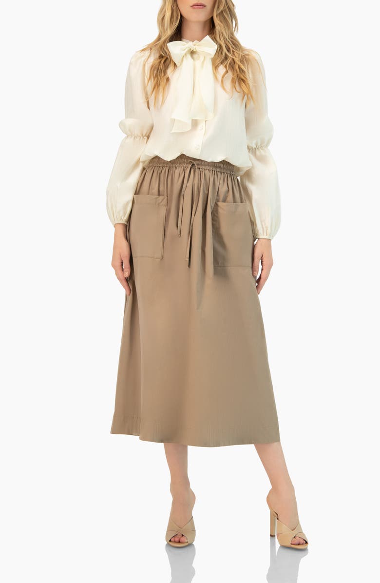 IVONNE Long Sleeve Blouse with Neck Tie, Alternate, color, Ivory