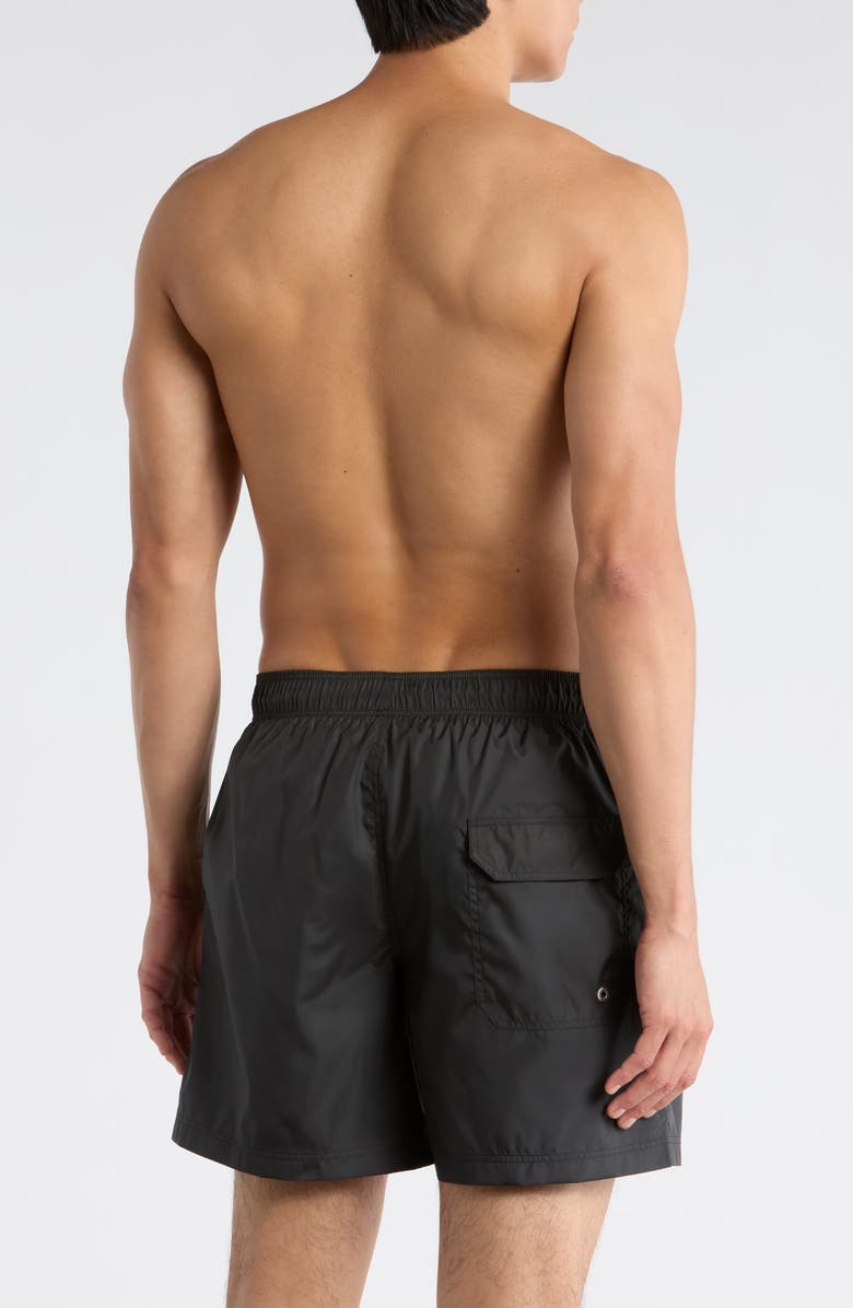 Palm Angels Logo Swim Shorts, Alternate, color, Black White