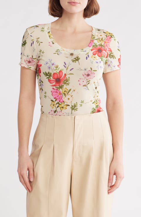 Floral Mesh Top