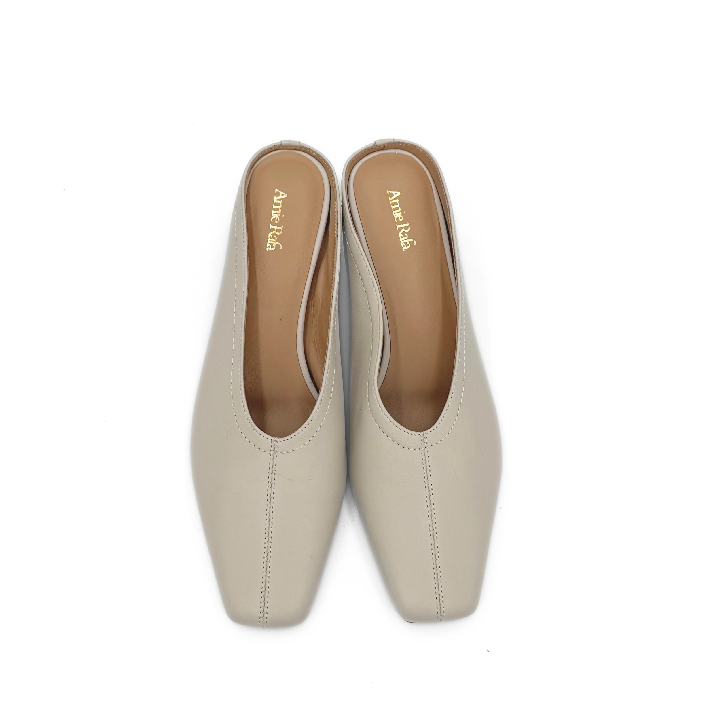 Junie Heeled Leather Mule, Alternate, color, Bone