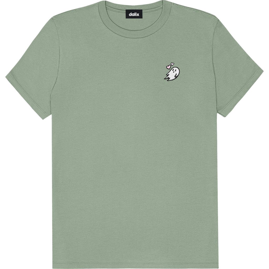 Dalix Heartly Ghost Tee In Sage