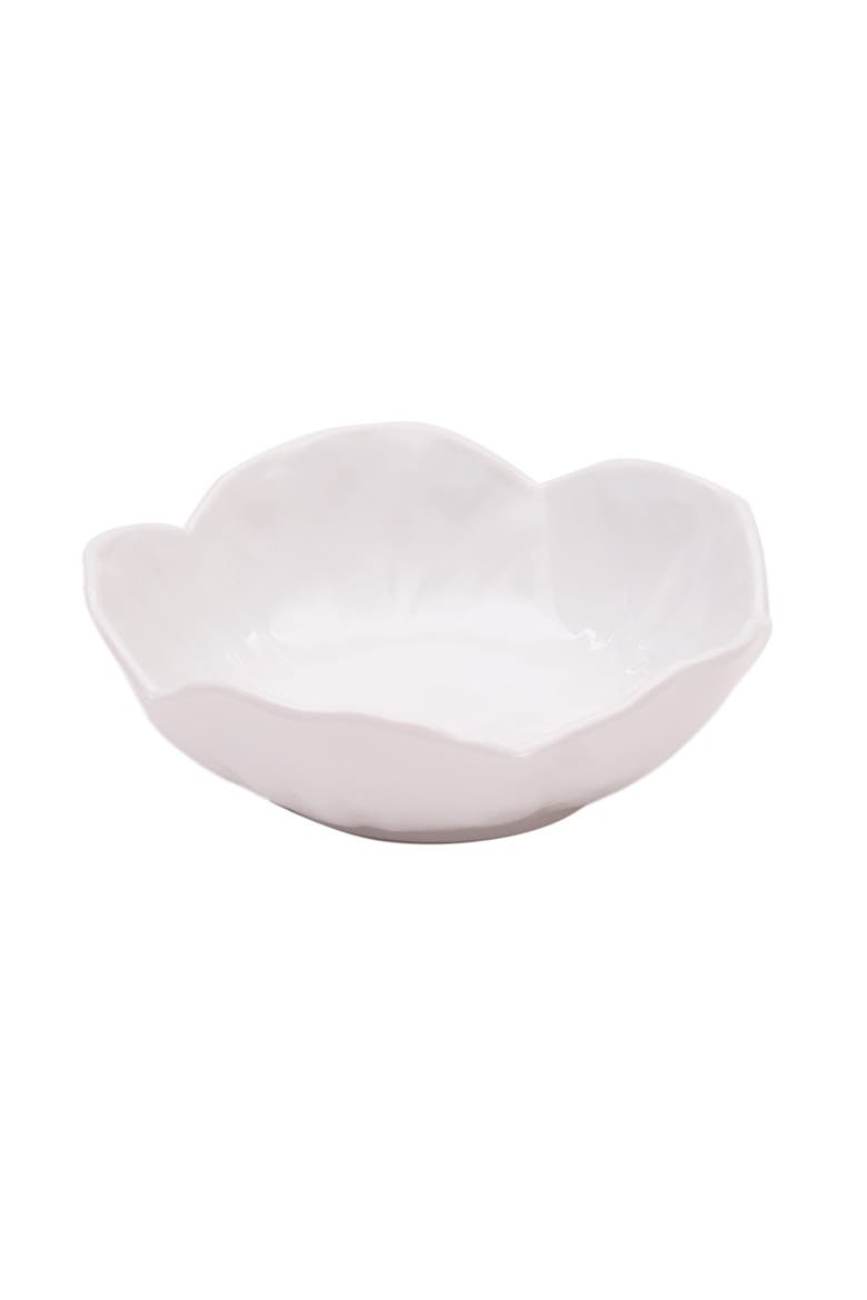White Cabbage Leaf Set of 4 Serving Bowl Dishes 5.1", Alternate, color, White