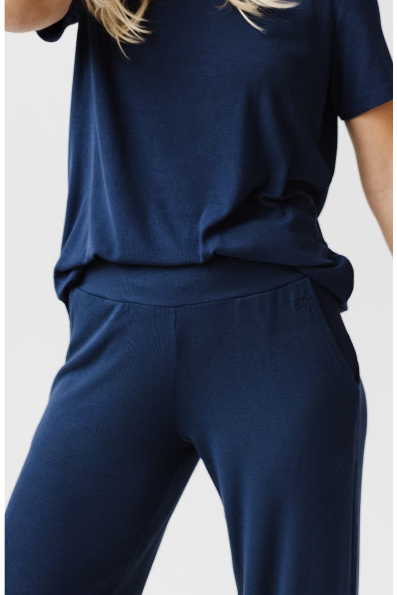 Rib Pajama Pants, Alternate, color, NAVY