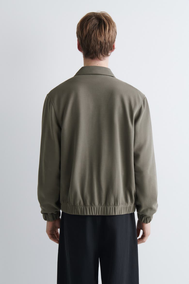 Bonded-Twill Harrington Jacket, Alternate, color, GRAY-GREEN