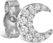 MARIA TASH Diamond Moon Threaded Stud Earring