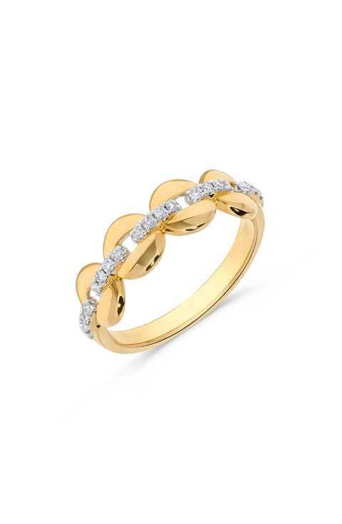Diamond Round Link Ring