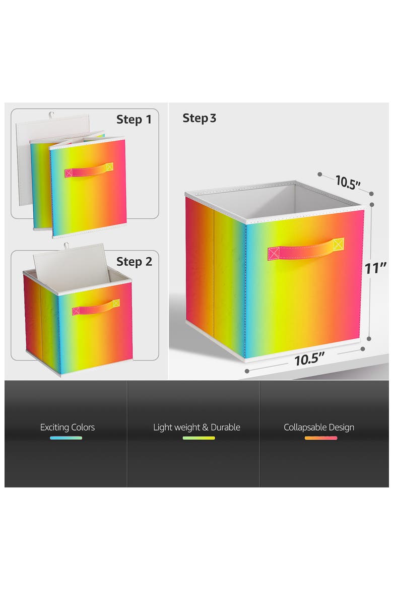 Set of 6 Foldable Storage Bins, Alternate, color, TIE DYE