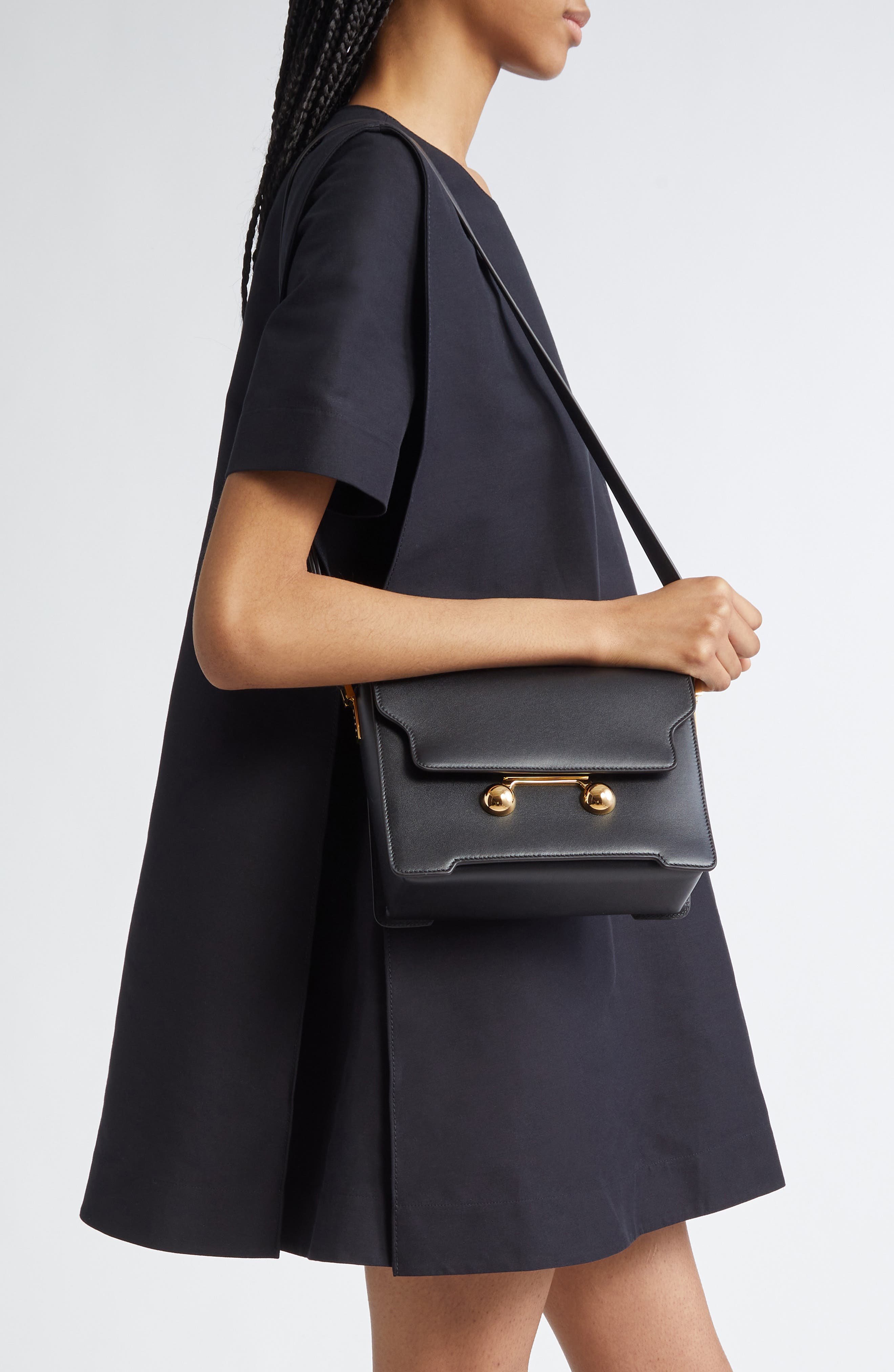 Marni Medium Trunkaroo Leather Shoulder Bag, Alternate, color, 