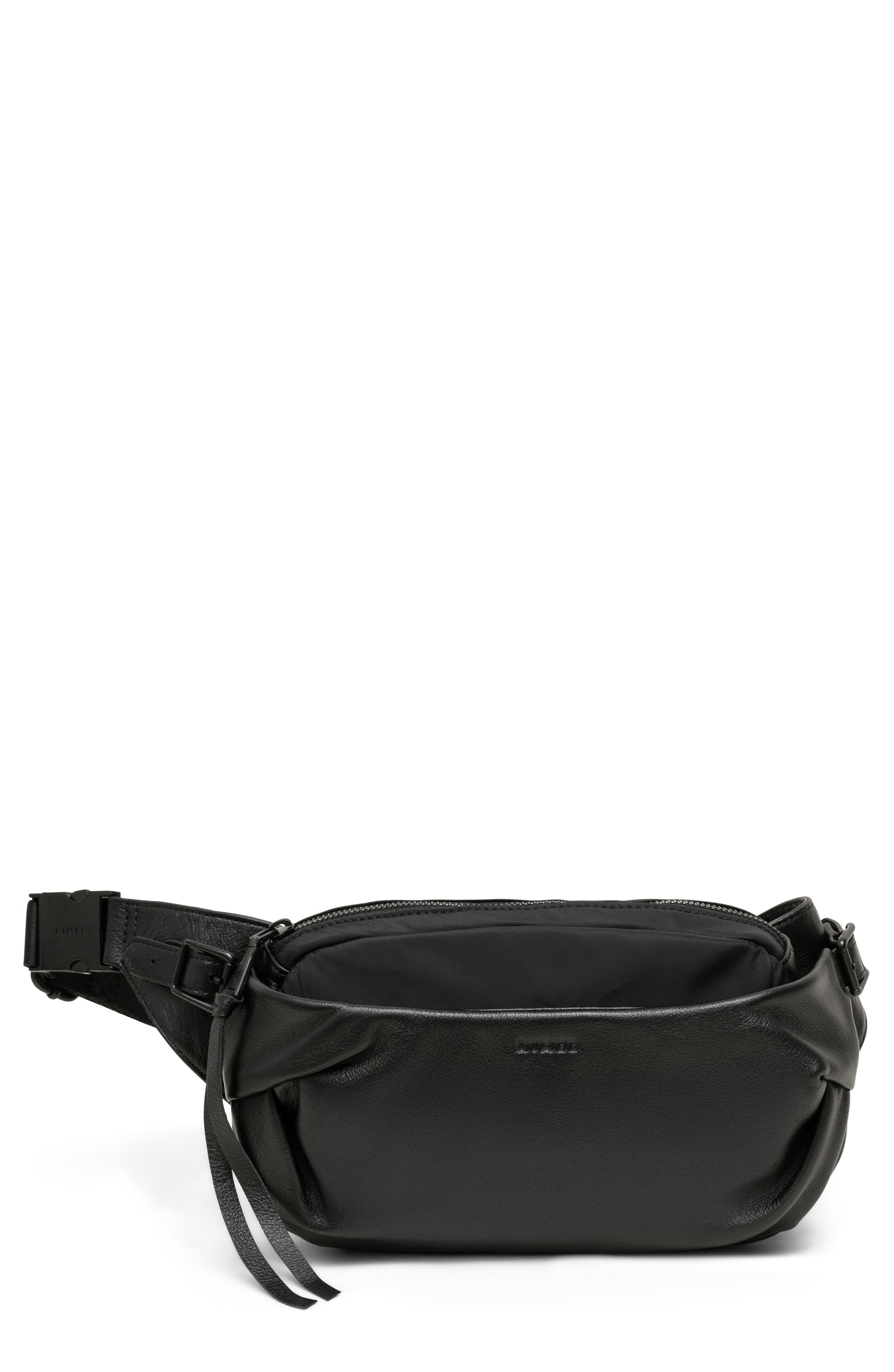 AIMEE Seeker Leather Sling Bag, Main, color, Blackout