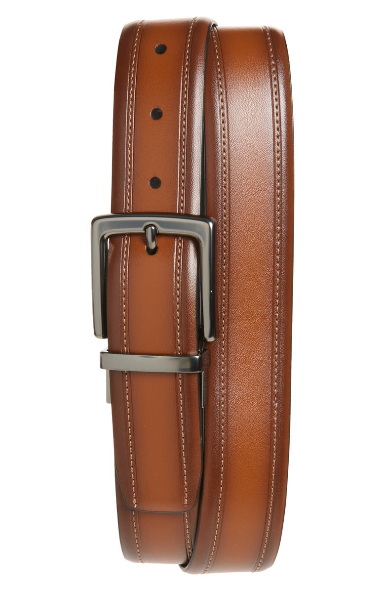 Original Penguin Brownie Reversible Leather Belt, Main, color, 