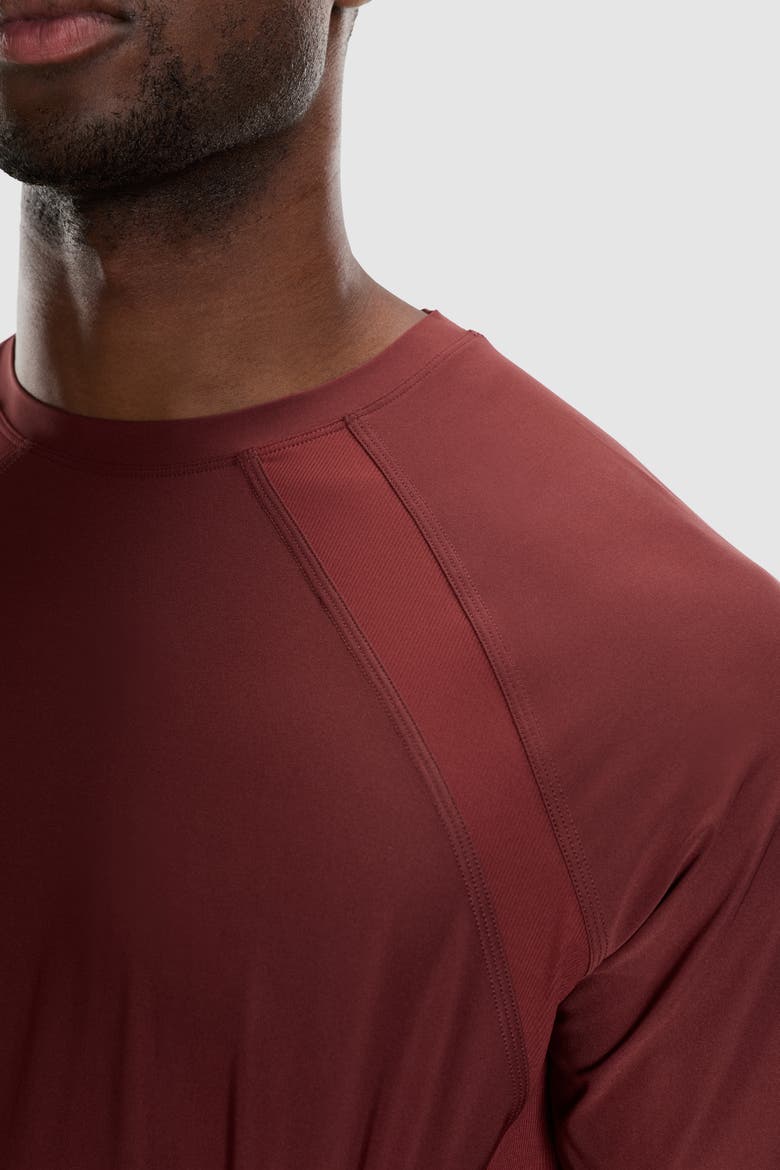 Essential Jersey Rib Short Sleeve, Alternate, color, Deep Burgundy