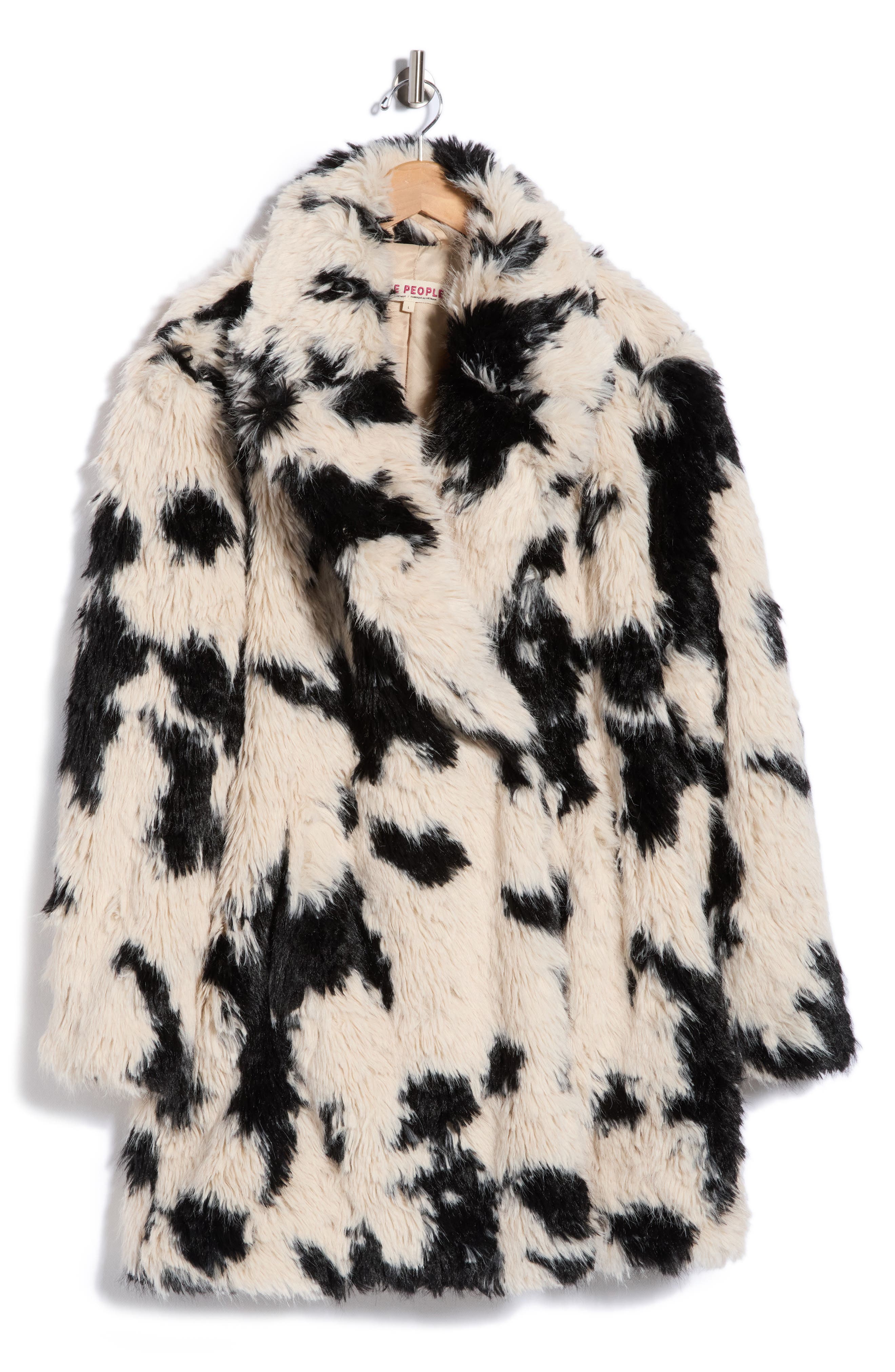 Free People Jade Faux Fur Coat In Black