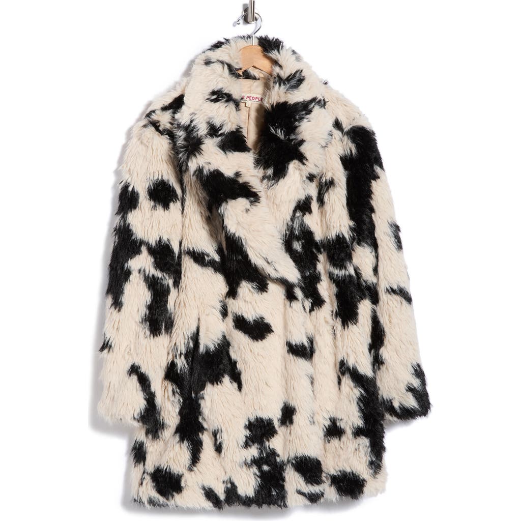 Free People Jade Faux Fur Coat In Black