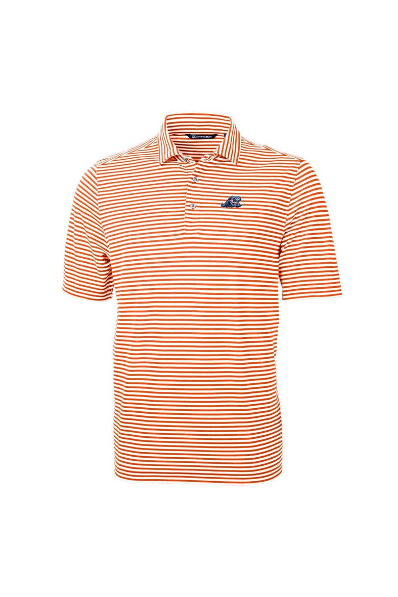 Men's Cutter & Buck Orange West Michigan Whitecaps Big & Tall Virtue Eco Pique Stripe Recycled DryTec Polo, Alternate, color, Orange
