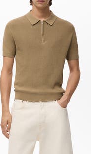 MANGO Openwork Zip Polo
