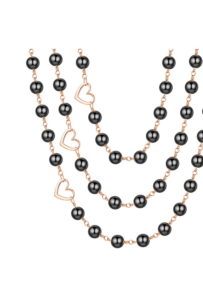 Heiress Black Hematite 3-Layer Necklace, Alternate, color, Black