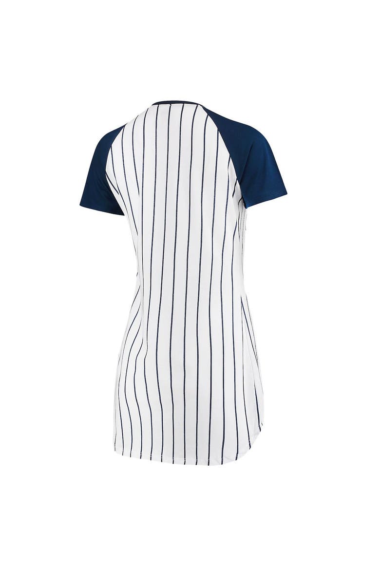 Women's Concepts Sport White Detroit Tigers Vigor Pinstripe Nightshirt, Alternate, color, White