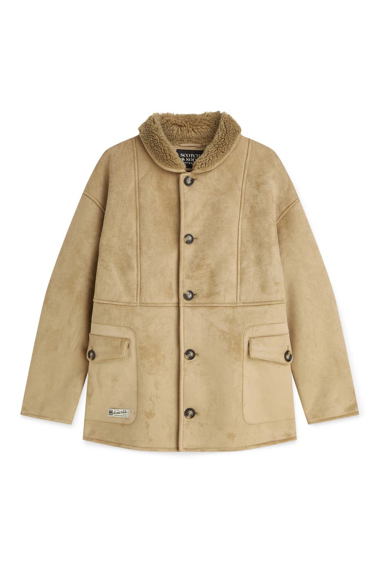 Faux Shearling Jacket, Alternate, color, TANNIN