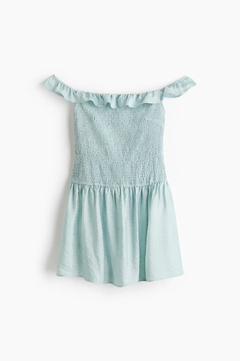 Smocked Off-the-shoulder Dress