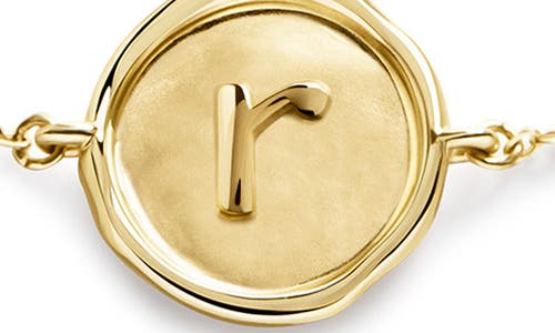 Monica Vinader Initial Stamp Charm Bracelet In 14kt Solid Gold R