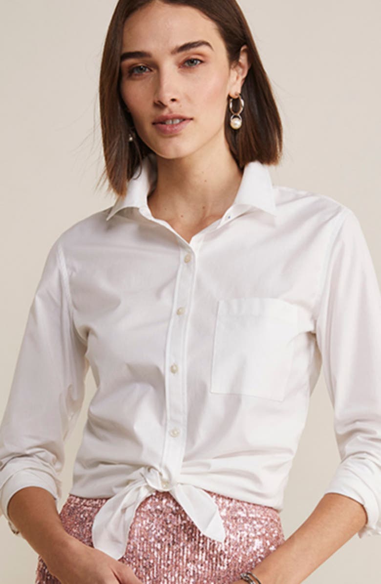 vineyard vines Stretch Cotton Button-Up Shirt, Alternate, color, White Cap