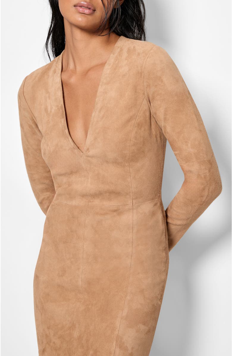 AS by DF Demeter Stretch Suede Dress, Alternate, color, Sand