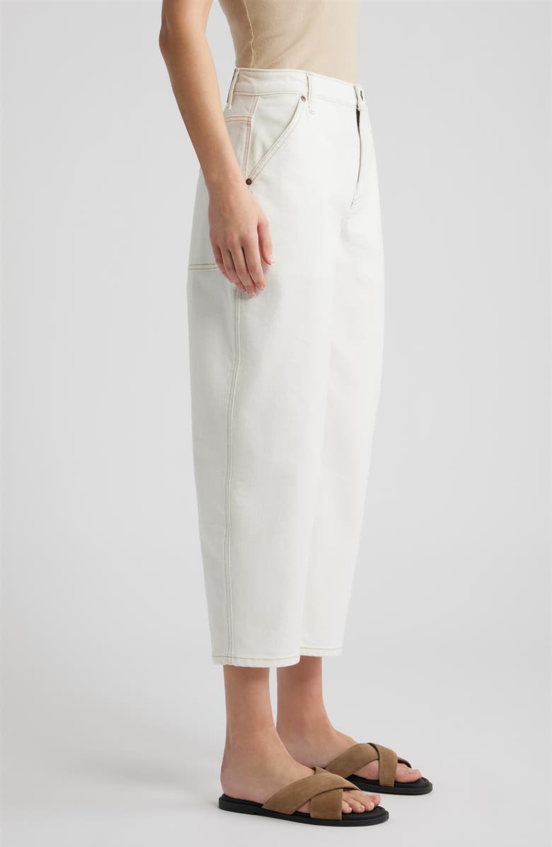 CITY BLUES Relaxed Crop Carpenter Jeans, Alternate, color, Ivory