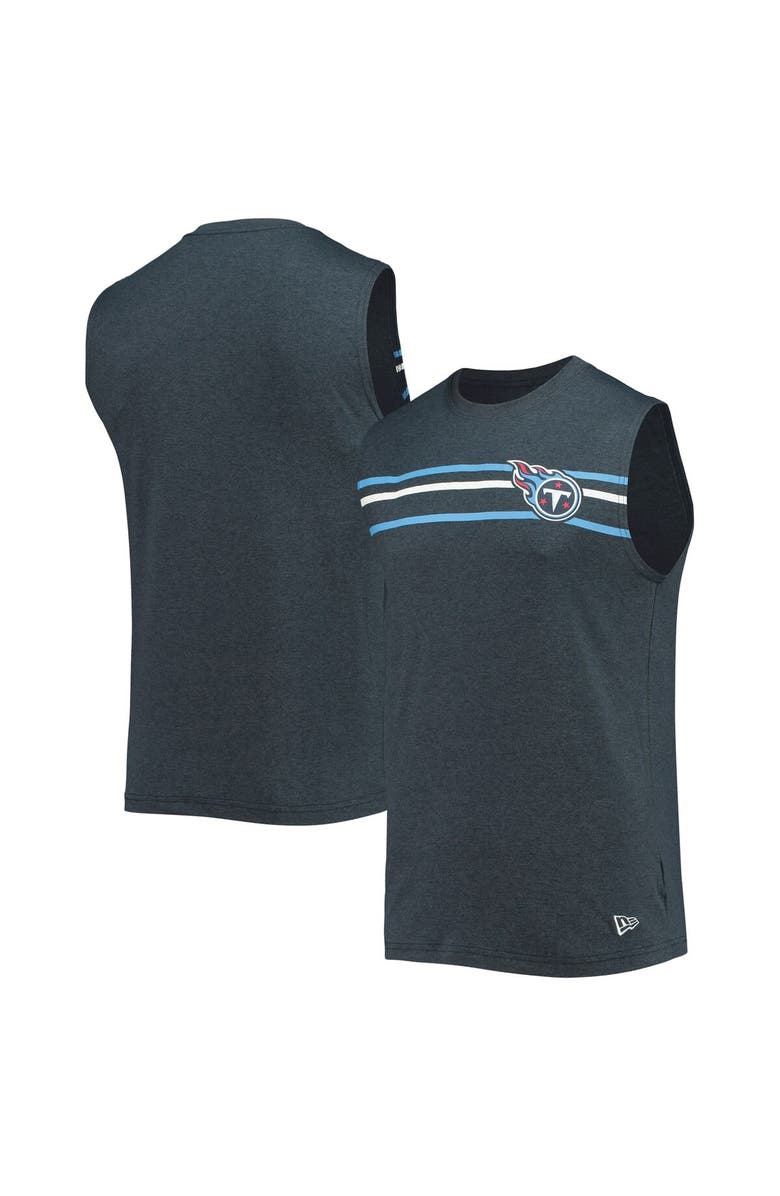 New Era Men's New Era Heathered Navy Tennessee Titans Brushed Sleeveless Tank Top, Main, color, Heather Navy