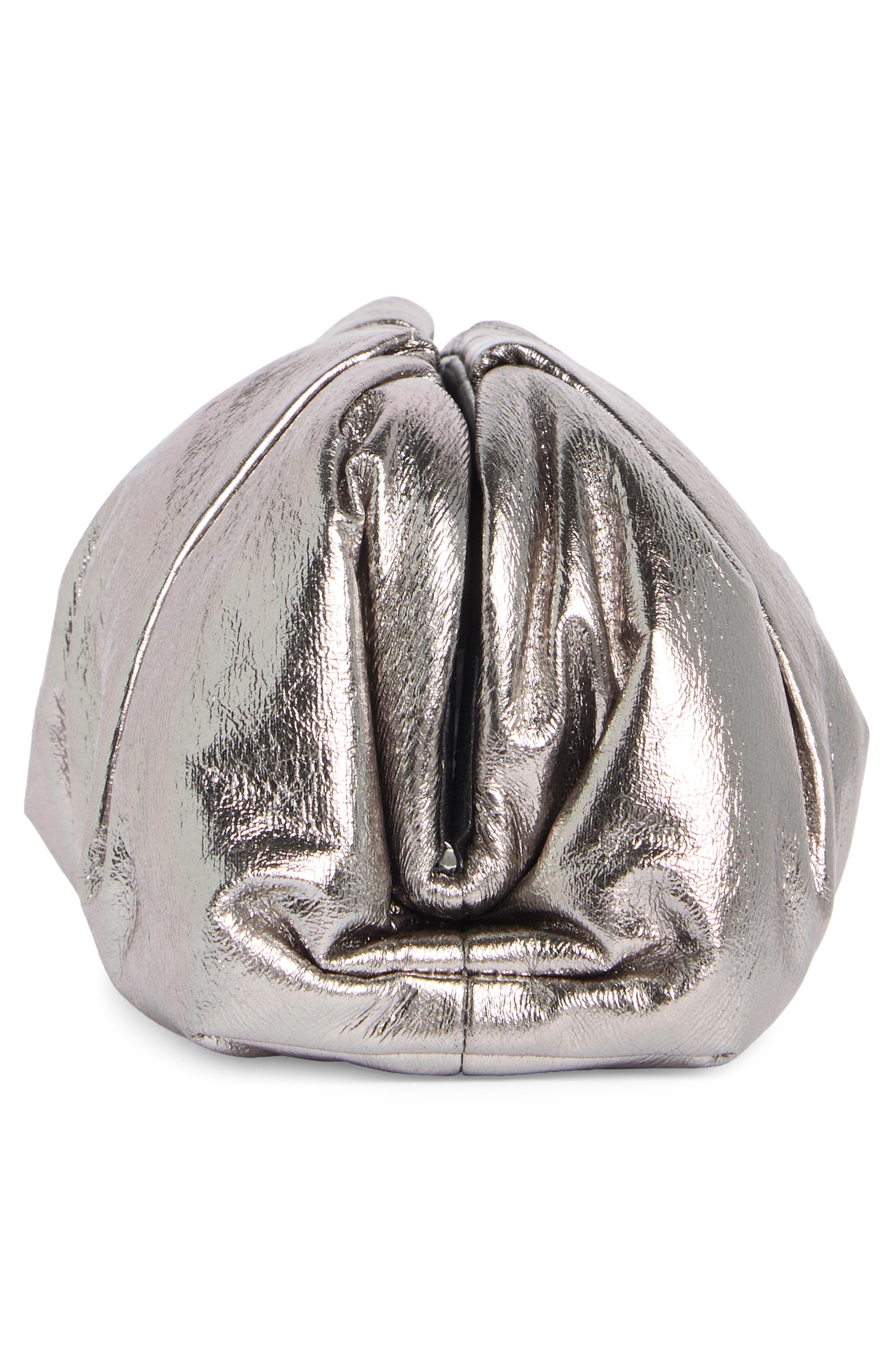 A.L.C. Milo Metallic Clutch, Alternate, color, Smoky Silver