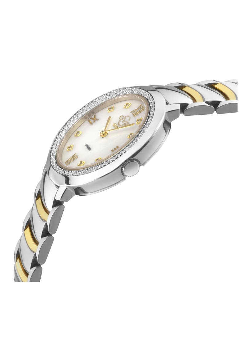 Amalfi Mother-of-Pearl Swiss Diamond Watch, 34mm - 0.04ct., Alternate, color, SILVER/ YELLOW GOLD