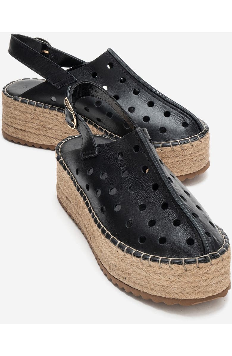 Forever & Always Shoes Fraga Leather Wedge Sandal, Alternate, color, Black