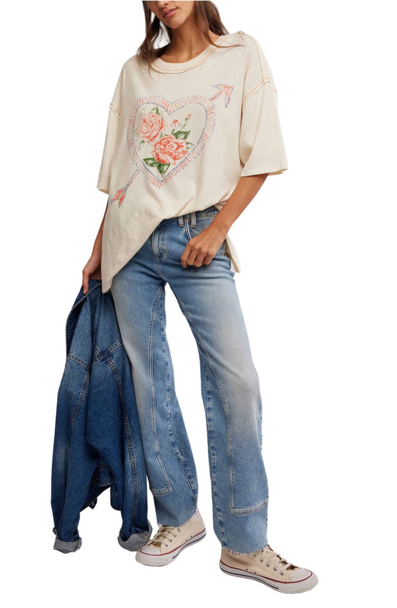 Free People Love Rose Oversize Graphic T-Shirt, Alternate, color, 