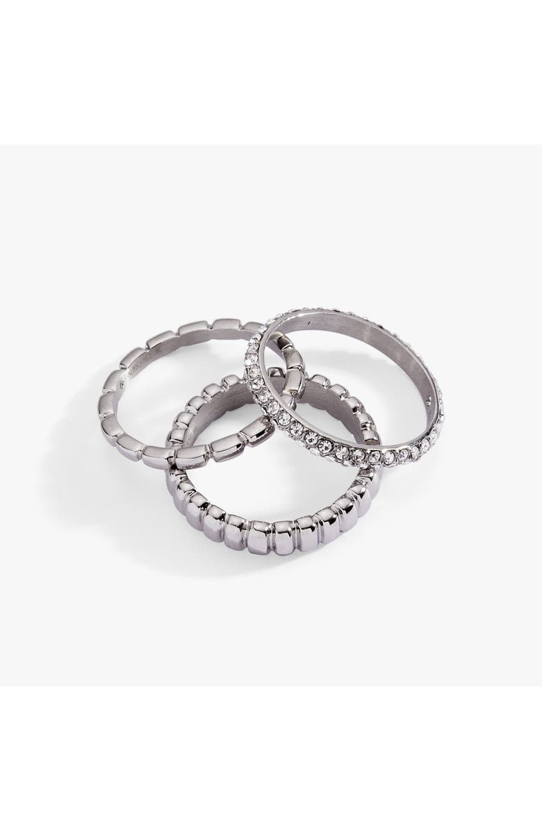 Alex and Ani Multi Textured Stacking Ring Set of 3, Alternate, color, Silver