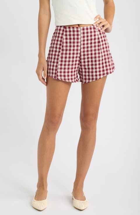 Landon Gingham High Rise Shorts