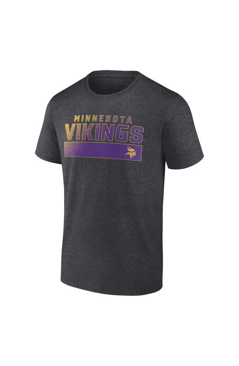 FANATICS Men's Fanatics Branded Heathered Gray/Purple Minnesota Vikings T-Shirt & Adjustable Hat Set, Alternate, color,