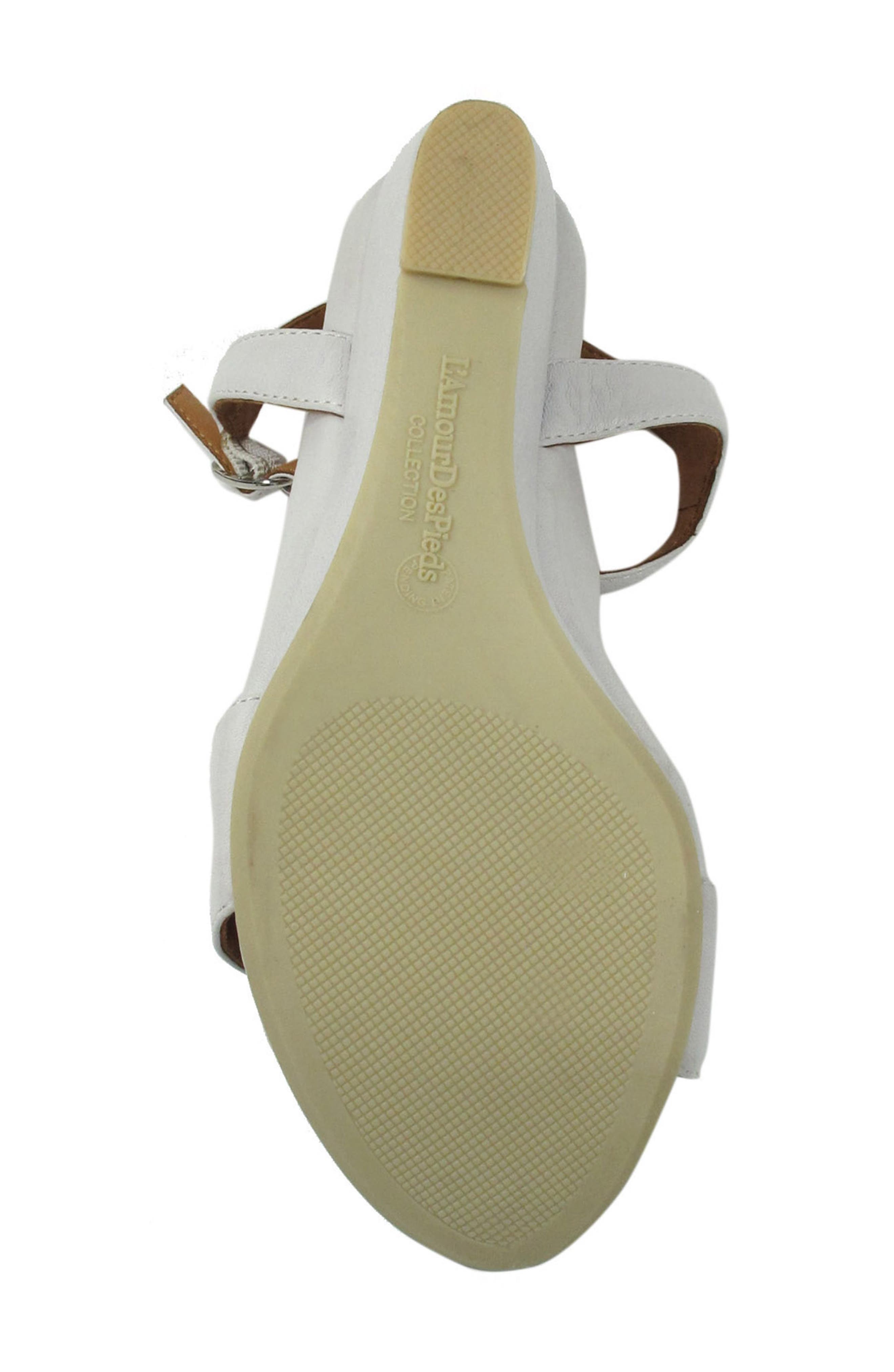 L'Amour des Pieds'Idelle' Platform Wedge Sandal, Alternate, color, WHITE LEATHER