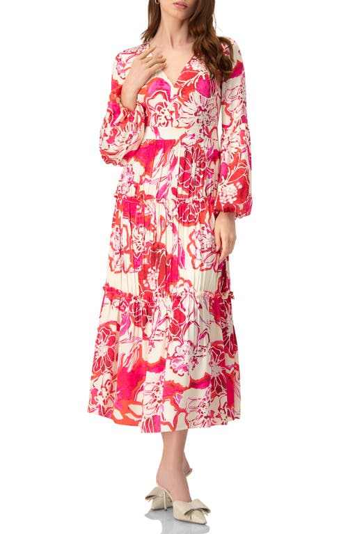 Ivonne Puff Sleeve Floral Maxi Dress In Multi