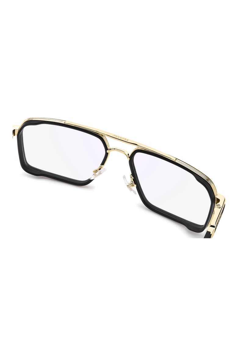 58mm Rectangular Optical Glasses, Alternate, color, MATTE BLACK/ BLUE SP