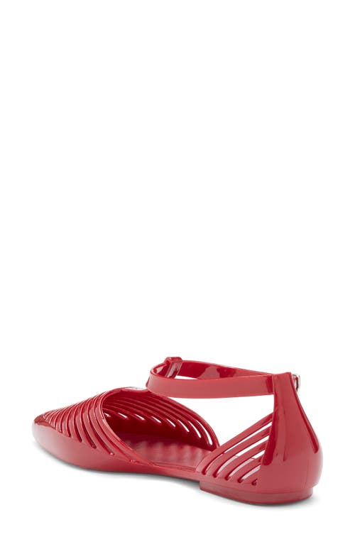 Jeffrey Campbell Squeaky Jelly Flat In Cherry Red