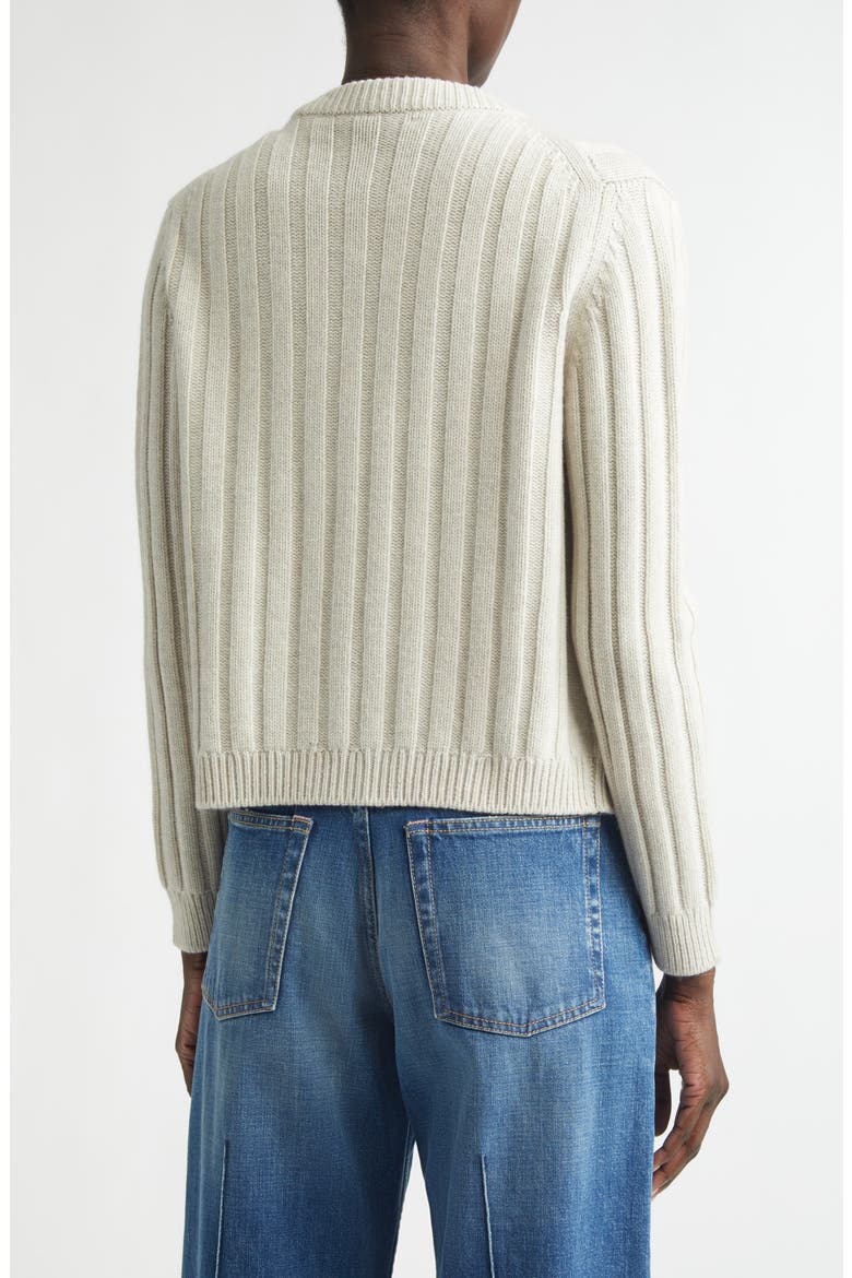 Lecht Open Front Rib Cashmere Cardigan, Alternate, color, LUNAN SAND