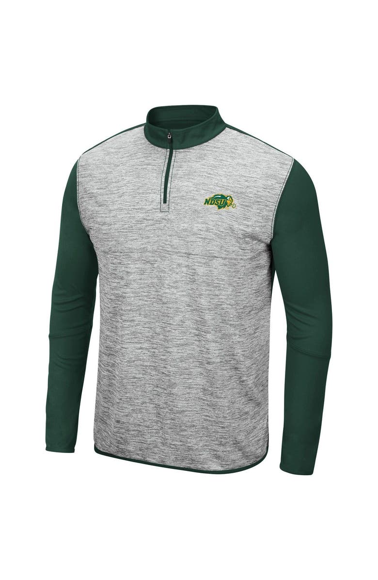 COLOSSEUM Men's Colosseum Heather Gray/Green NDSU Bison Prospect Quarter-Zip Jacket, Alternate, color, 