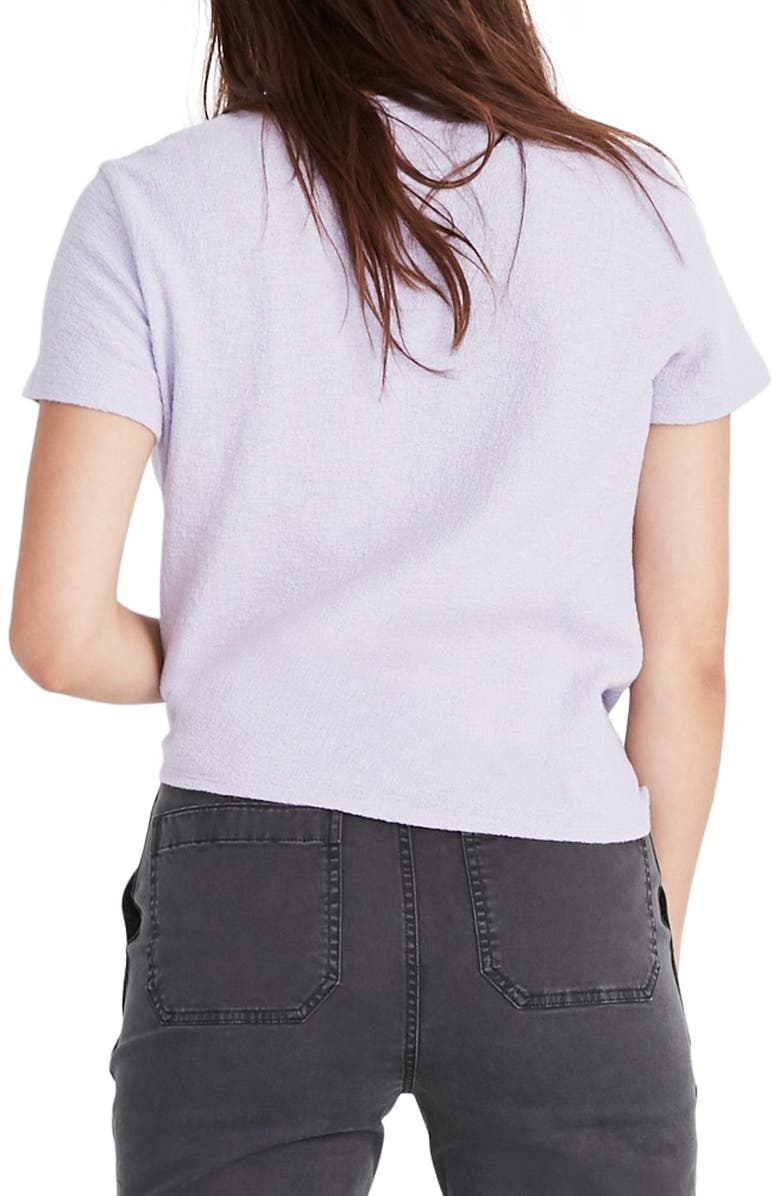 Madewell Modern Tie Front Tee, Alternate, color, Sundrenched Lilac