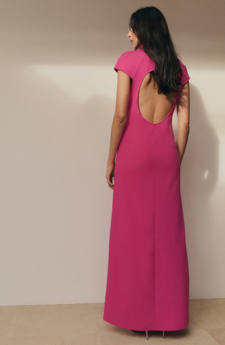 MANGO Cap Sleeve Open Back Dress, Alternate, color,